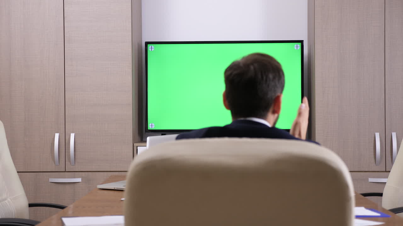 Meeting with chroma key television