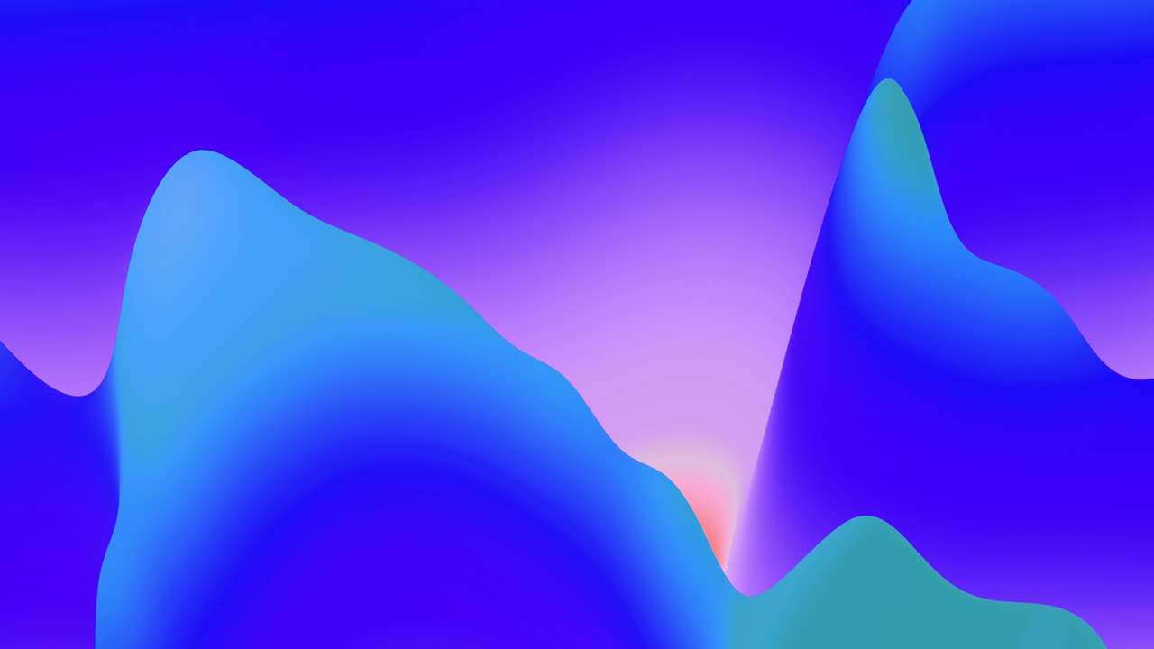 4k abstracto en bucle fondo fantástico, gradiente líquido de pintura con brillo interno forma colinas o picos que cambian suavemente en el ciclo. hermosas transiciones de color azul. 2