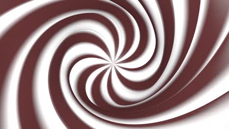 swirling background in the form of a spiral in brown and white colors. 3d animation. festive chocolate background.