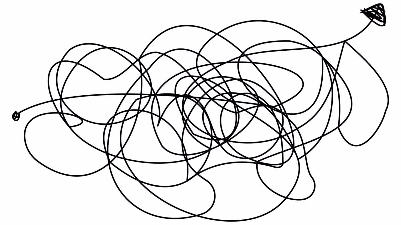 auto-dibujado de una flecha intrincada con una línea.