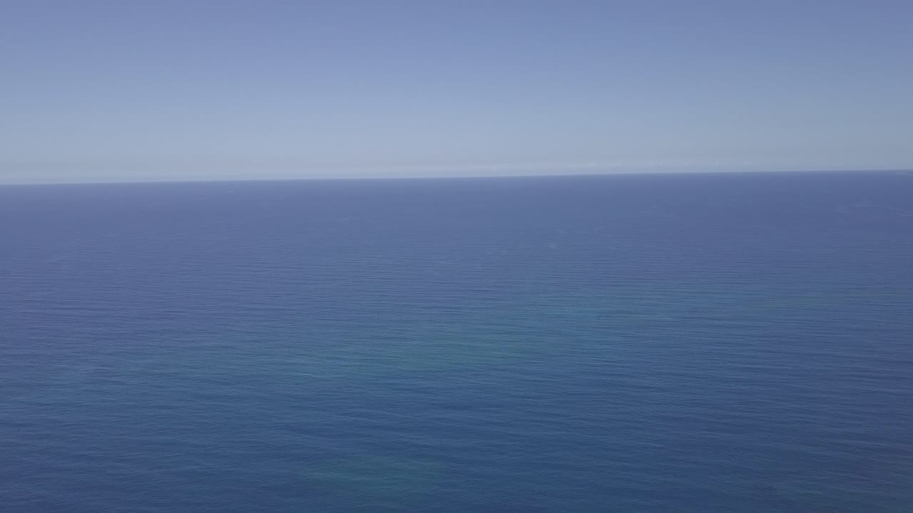 Big blue ocean horizon Atlantic or pacific Aerial 4K