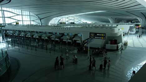 airport check-in area: modern airport terminal interior