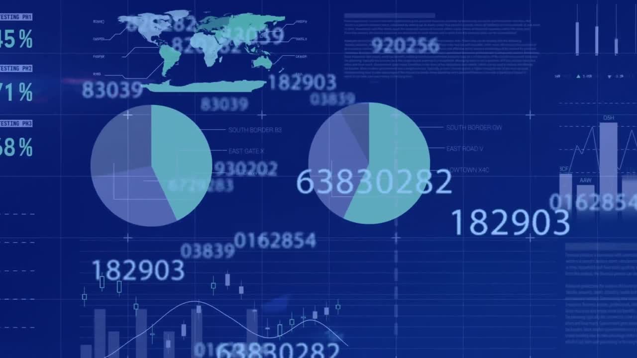 Animation of statistics and financial data processing