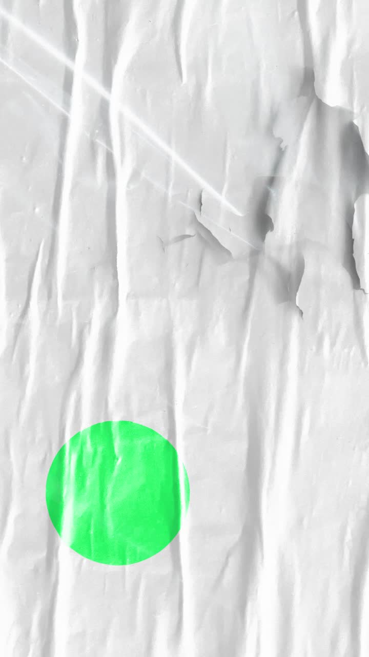 Dynamic Abstract Background with Green Geometric Shapes on Crumpled Paper