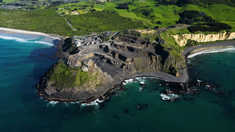 Aerial-view-of-Blackhead-Quarry-in-Dunedin-City-at-sunny-day