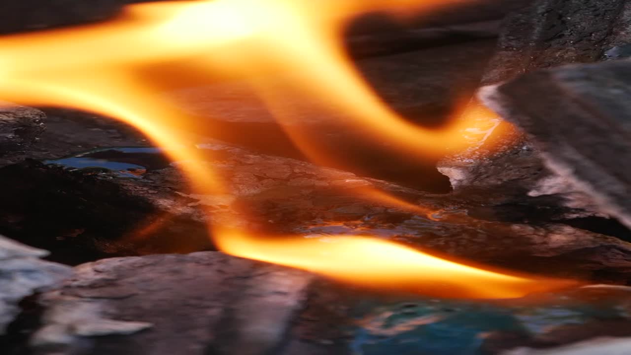 불과 불꽃의 클로즈업