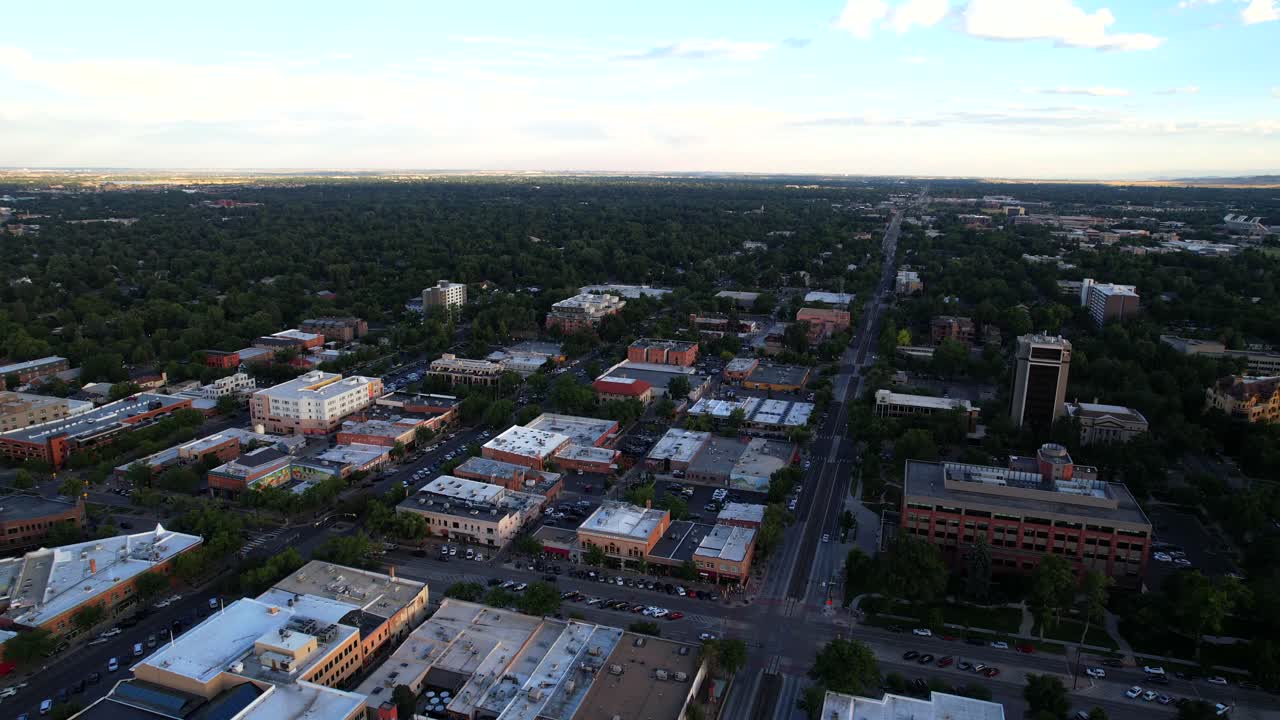 Aerial View of a Sprawling Town and Urban Landscape
