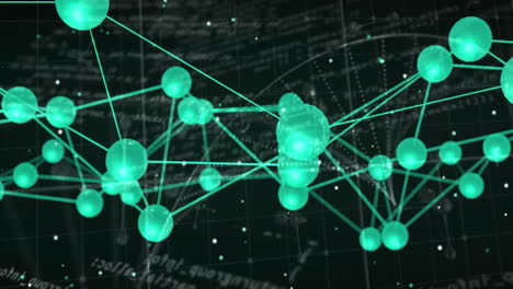 animación de la red de conexiones sobre el procesamiento de datos sobre fondo negro