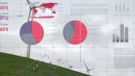 animation of data processing over wind turbine