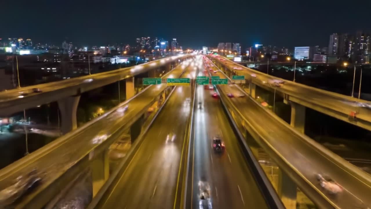 야간 고속도로 교차로