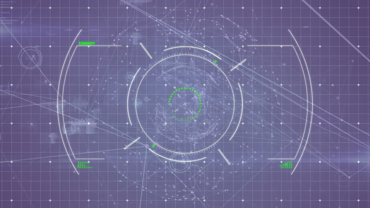 파란색 배경 위에 지구를 가진 연결 네트워크의 애니메이션