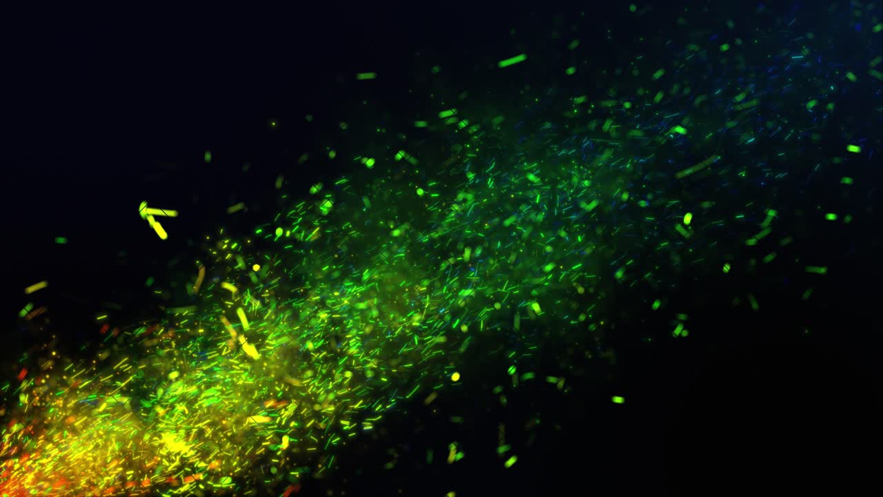 抽象的な緑の魔法の粒子の背景 - シームレスなループ