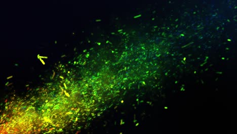 abstract green magic particles background - seamless loop