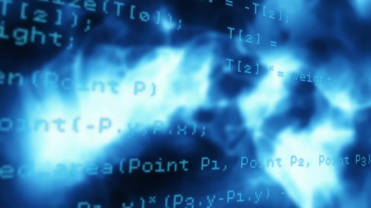 Program codes on an abstract background