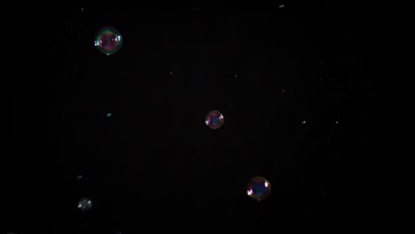 soap bubbles on black background