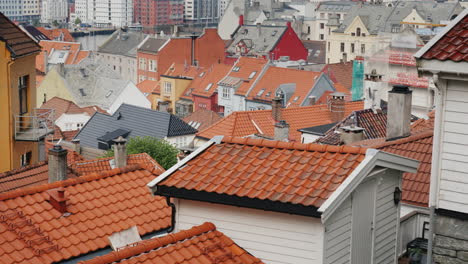 the roofs of the old part of bergen a popular tourist city in norway 4k video