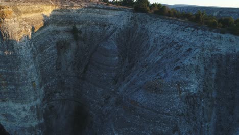 aerial view of a canyon or valley in rocky terrain