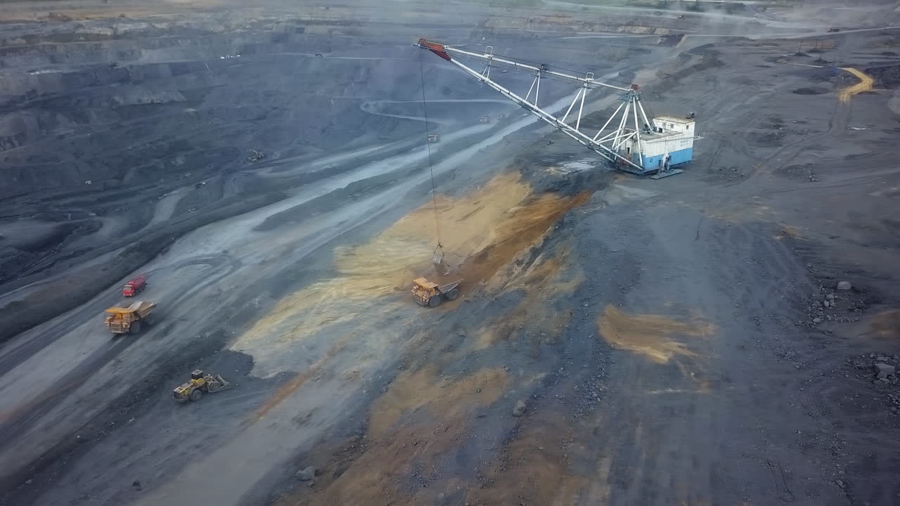 operación de la mina de carbón vista aérea