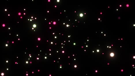 motion graphics of white pink bubbles floating for screen overlay on black background. 4k 3d rendering seamless loop animation. abstract rising air bubbles sparkle underwater or ocean. flowing design for presentations vj loops.