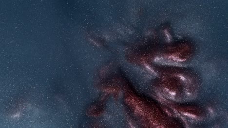 the two colors of dark glitter paint blend beautifully, bubbling