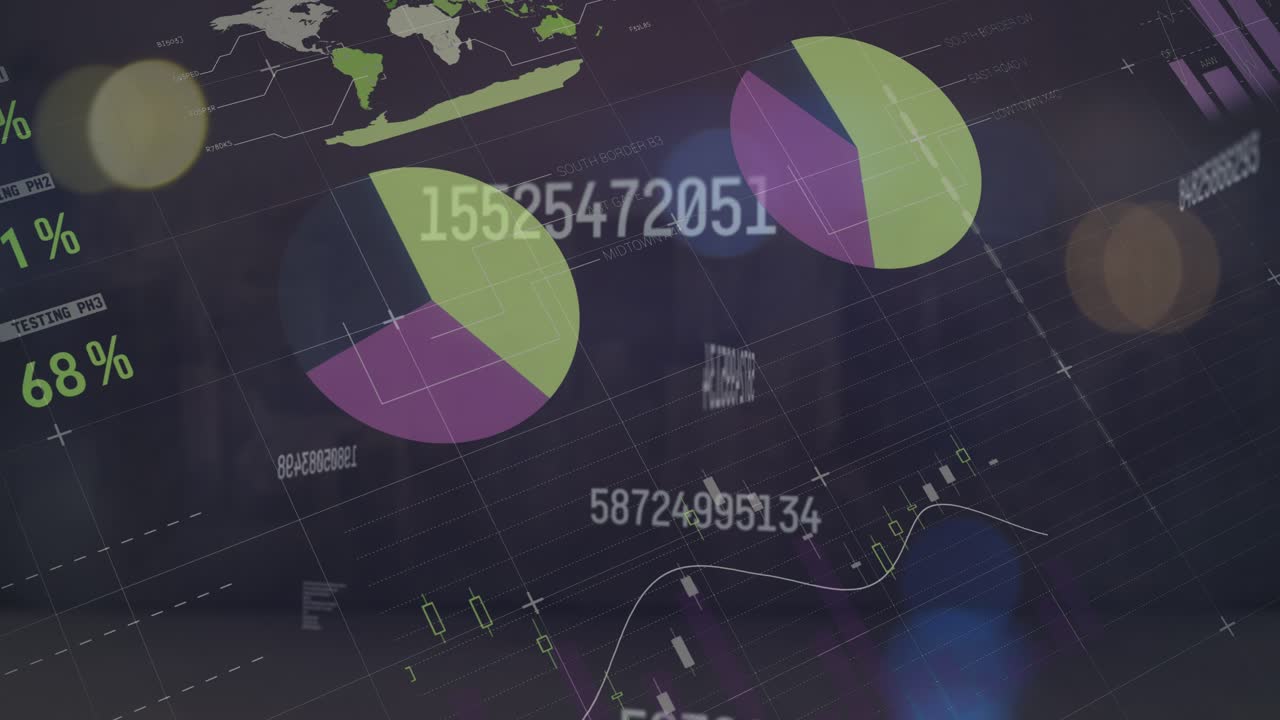 Animation of data processing over spots