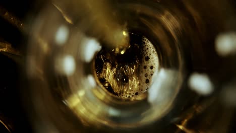 beer poured in glass against black background 4k