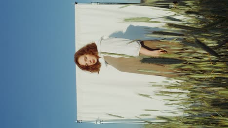 woman in wheat field