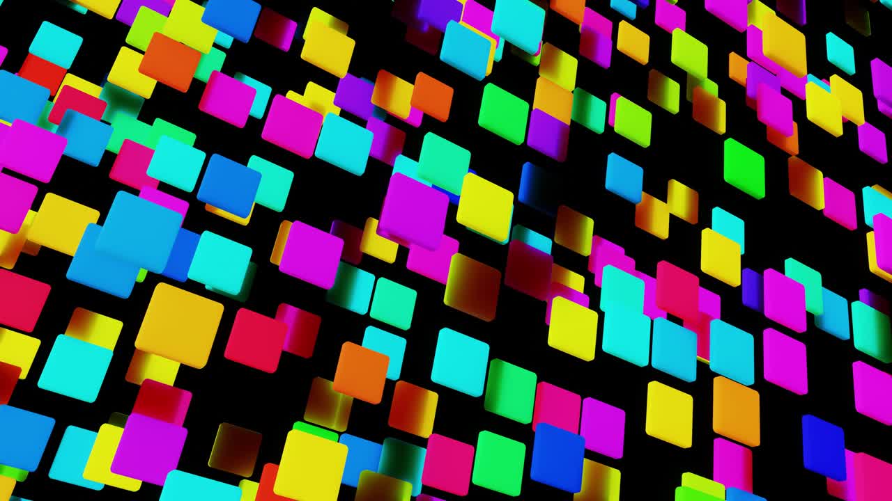 fondo geométrico simple con placas de colores parpadeando como luces de neón, bucle de animación suave en 4k. fondo colorido creativo. bucle vj.