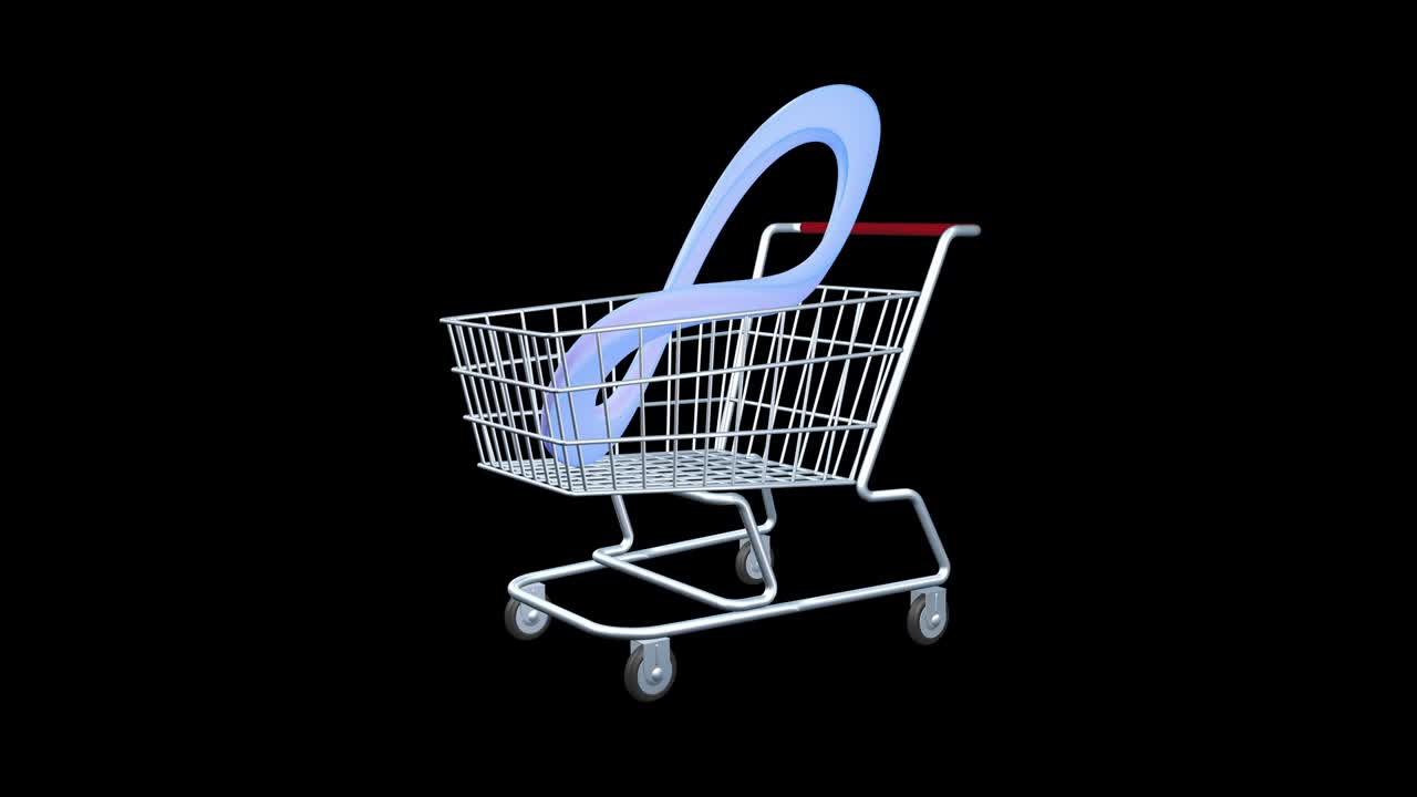 el concepto de comprar o vender infinito o eternidad. el símbolo siempre se encuentra en el carrito de compras de comestibles. renderización 3d sin costuras. símbolo moderno de comercio y economía. bienes reales para hoy.