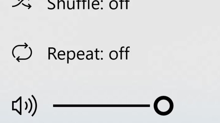 Mouse Cursor Slides Over And Clicks Replay Audio Video Button. Device Screen View of Cursor Clicking Repeat Music Song Track or Media File. Viewpoint.