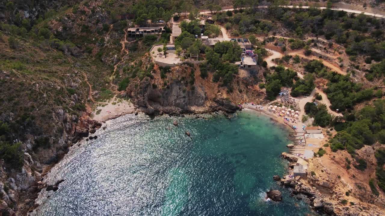 Ilmakuva Cal Serran yltä, Ibiza, Espanja