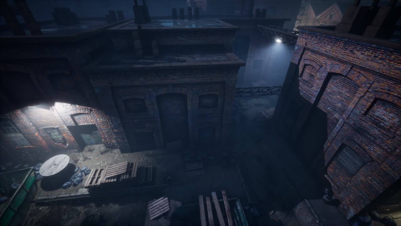 옛 공장 의 공중 전망