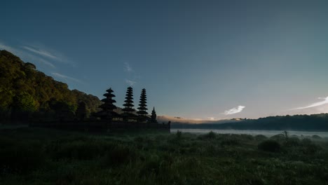sunrise at a balinese temple
