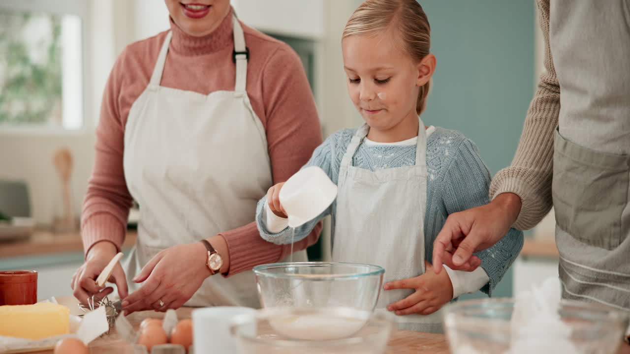 Eggs, teaching or kid baking with parents