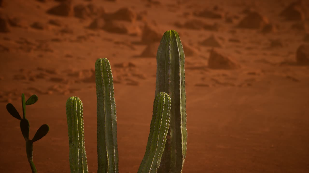 puesta de sol en el desierto de arizona con un cactus saguaro gigante
