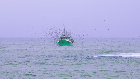 Fishing-boat-surrounded-by-seagulls-on-a-stormy-afternoon
