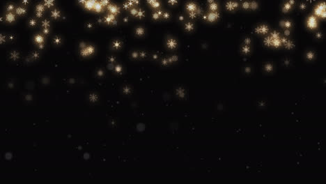 animación de copos de nieve sobre un fondo negro