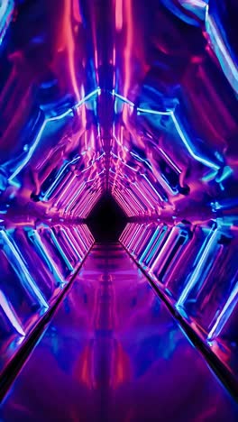 luminous architectural corridor pulsing with vibrant neon colors. creating immersive digital dreamscape transforming through dynamic perspective shifts between light and dark energy