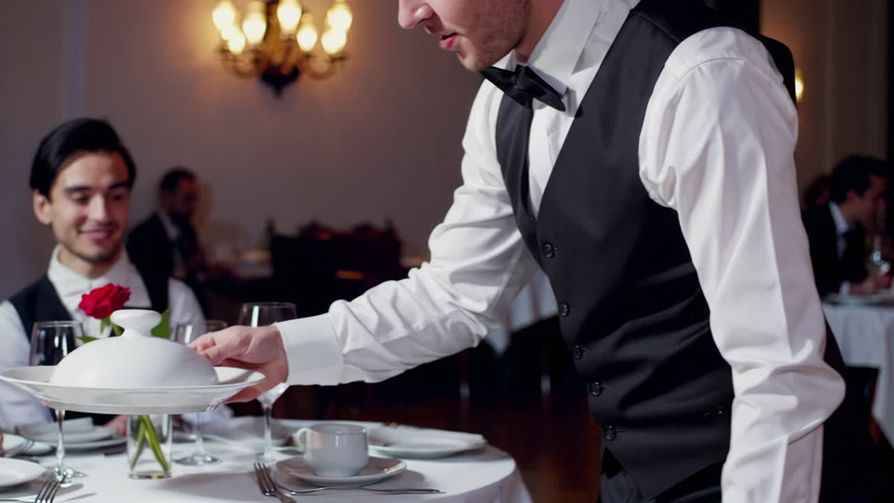 Couple enjoying a romantic dinner at a restaurant