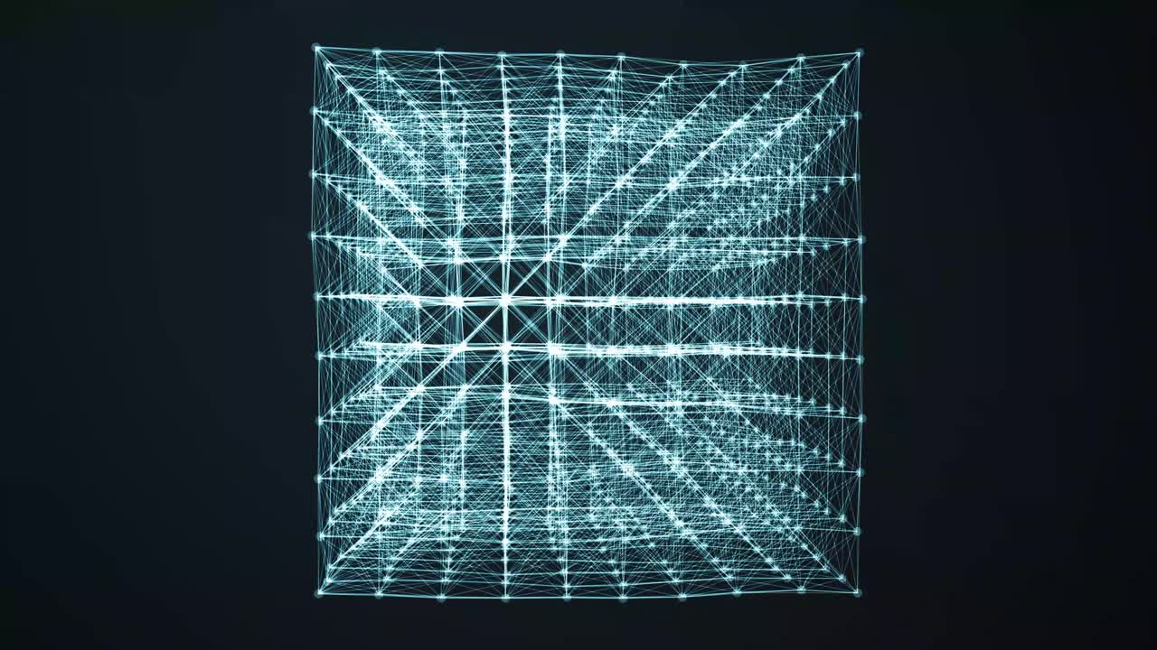 datos digitales de computadora y líneas triangulares de conexión a la red