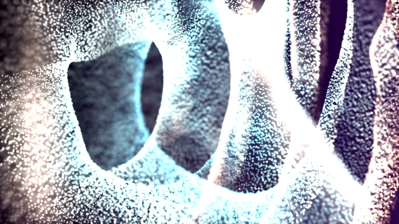 추상적인 우아한 네온 모션 배경 루프와 춤추는 입자