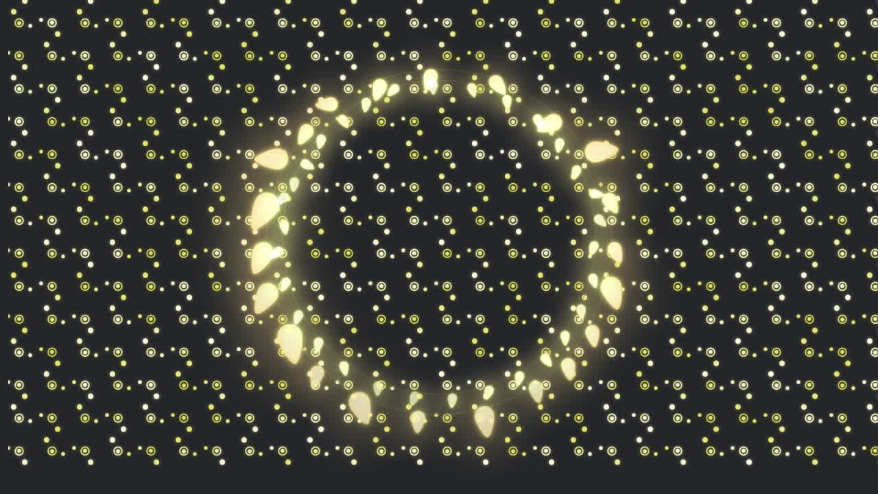 조명 프레임의 애니메이션이 떠다니는 모양 위에 있습니다.