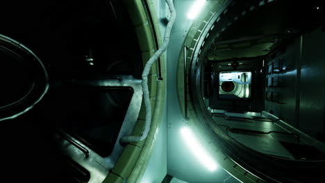 a view inside a spaceship corridor