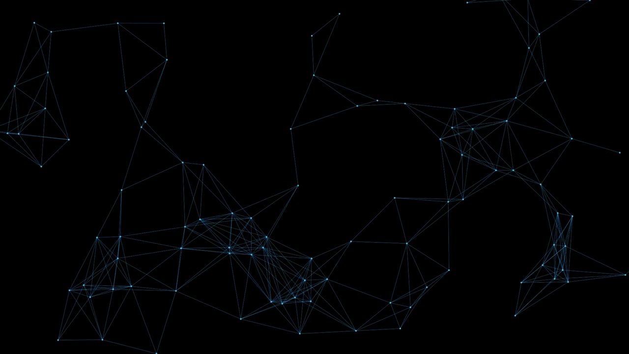 Abstract Digital Network Connection with Moving Nodes and Lines