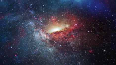 Blick-Auf-Eine-Galaxie-Inmitten-Eines-Nebels-Im-Universum