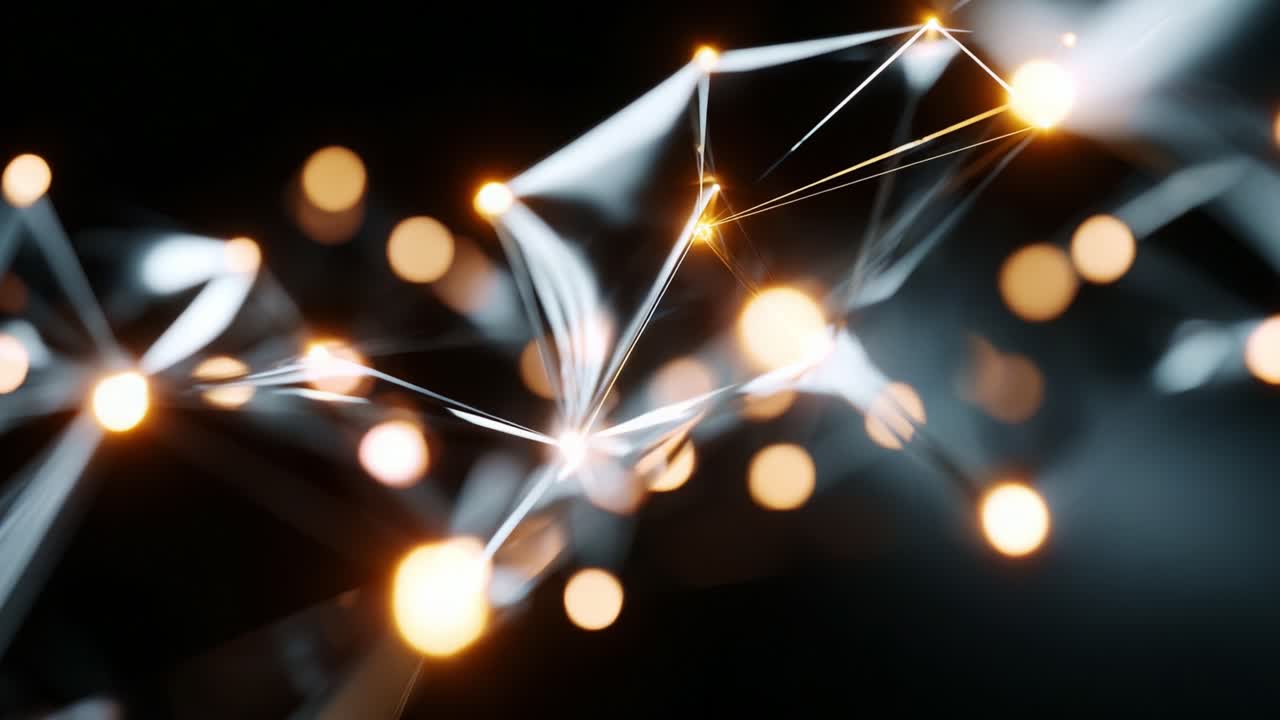 A Vibrant Display of Abstract Connectivity, Featuring Illuminated Nodes and Dynamic Lines, Capturing the Essence of Digital Networks and Innovative Design in a Mesmerizing Composition