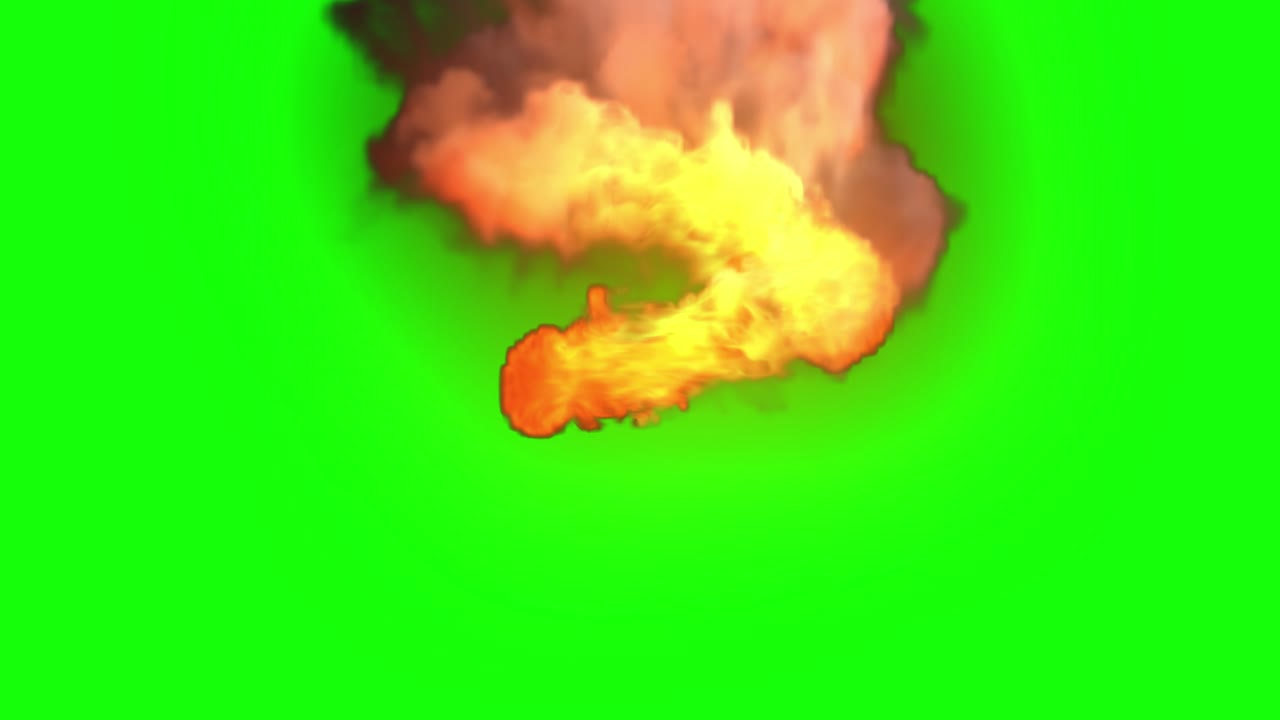fuego y humo en pantalla verde