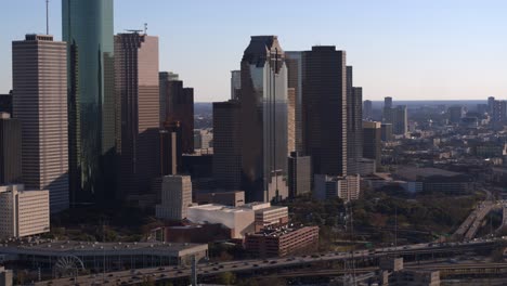 4k aerial of downtown houston, texas