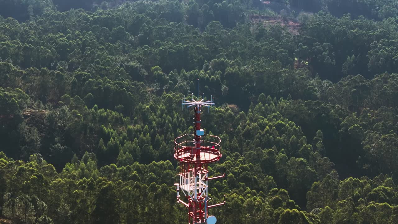 Monte Tahume Remote Maritime Rescue Station Antenna In Spain. - aerial shot