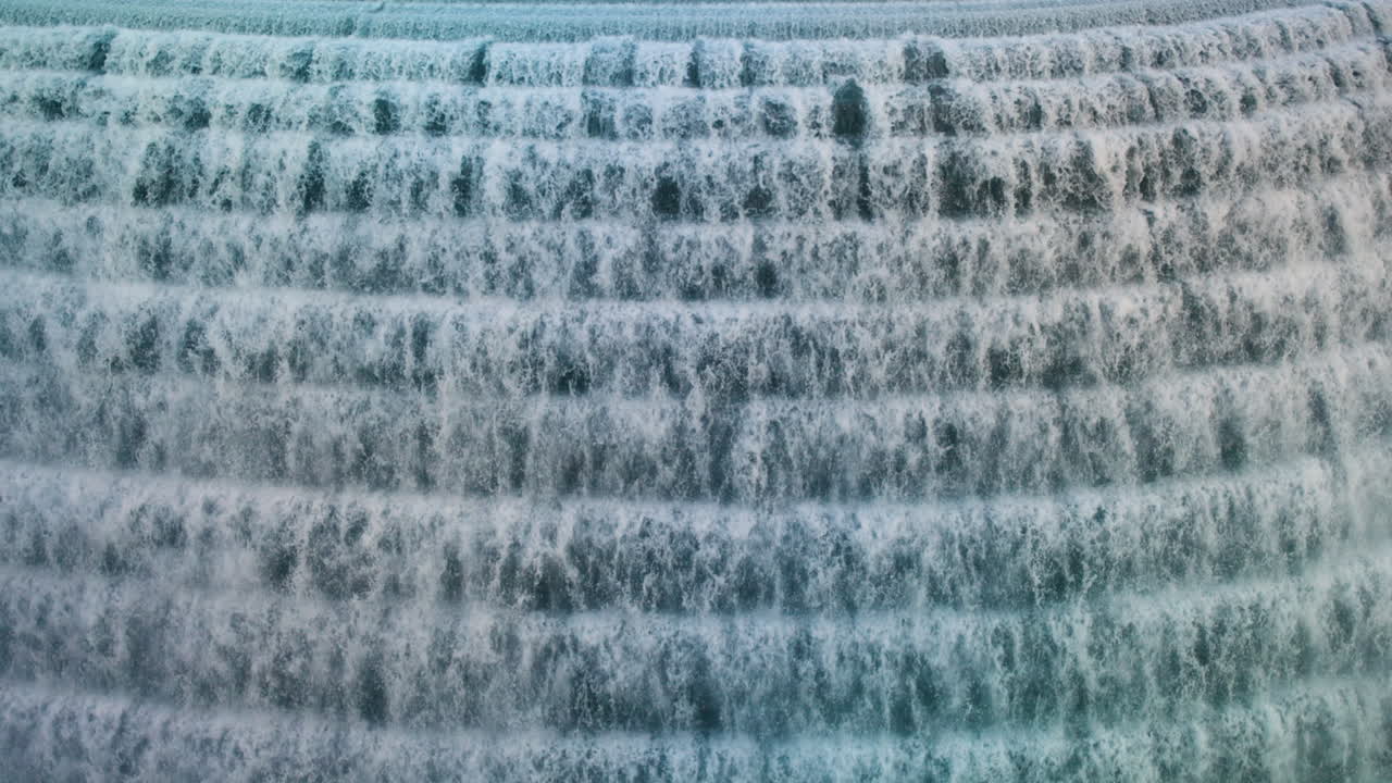 Slow-motion waterfall at a New York reservoir